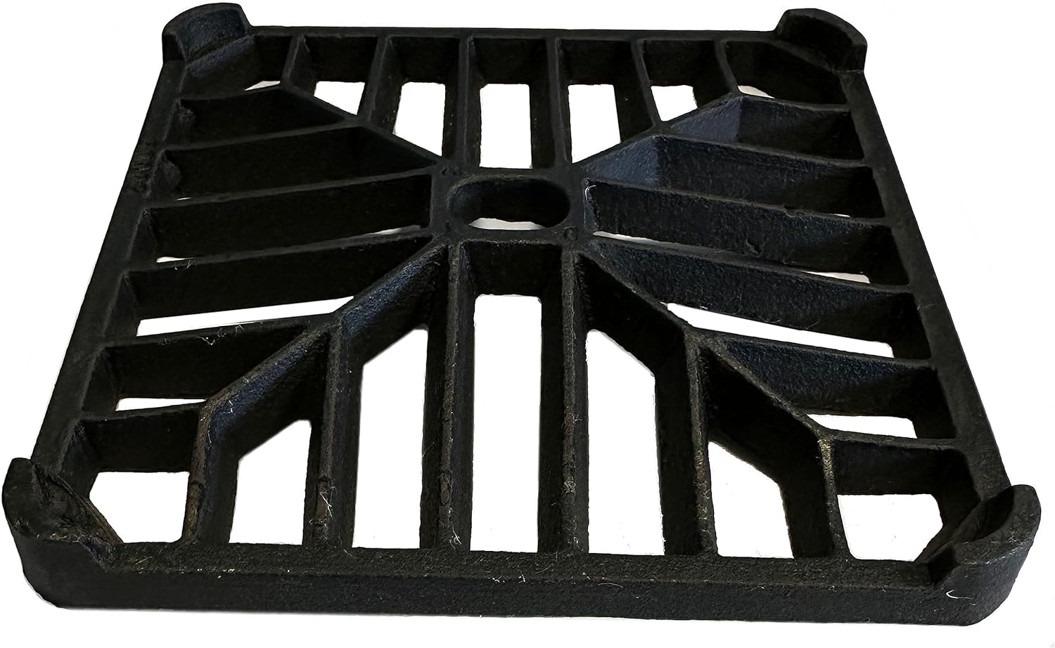 Future Build Supplies Ltd 6 x 6 152mm x 152mm 9mm Thick Square Cast Iron Gully Grid/Grate Heavy Duty Drain Cover Black Satin Finish