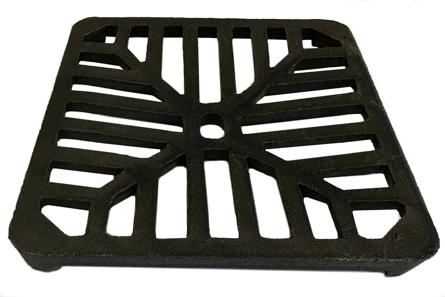 Future Build Supplies Ltd 6 x 6 152mm x 152mm 9mm Thick Square Cast Iron Gully Grid/Grate Heavy Duty Drain Cover Black Satin Finish