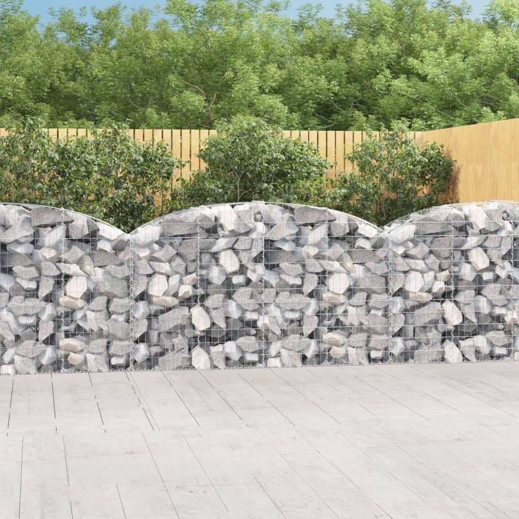 Gabion Basket, Gabion Cage Gabion Wall Patio Retaining Wall Mesh for Stone Arched Gabion Basket 200x50x100/120 cm Galvanised Iron