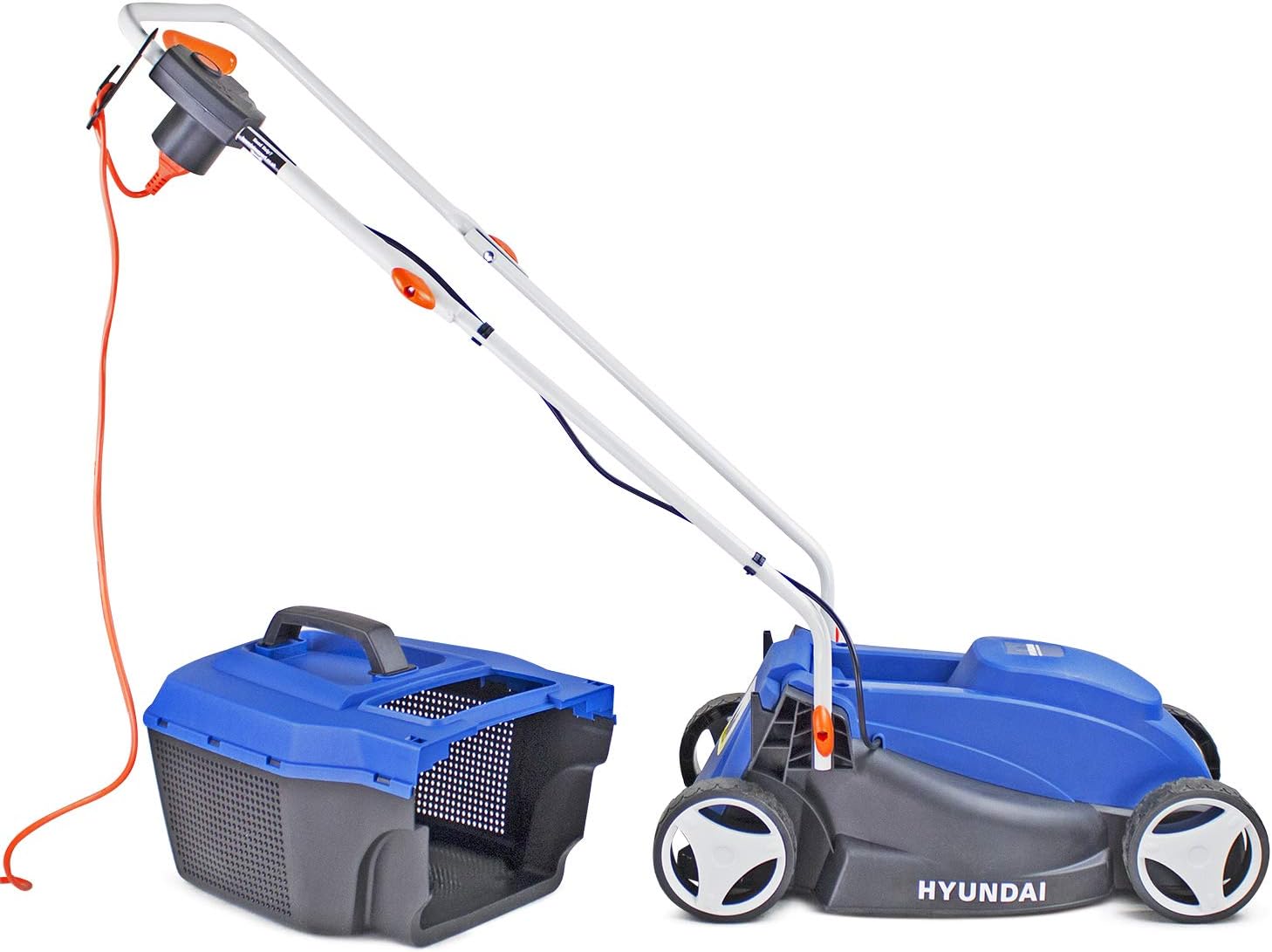 Hyundai 12.5/32cm 320mm Corded Electric Lawn Mower, 3 Cutting Heights, 25L Grass Collector, 10m Power Cable, Lightweight, 1000w 230v /240v with 3 Year Warranty