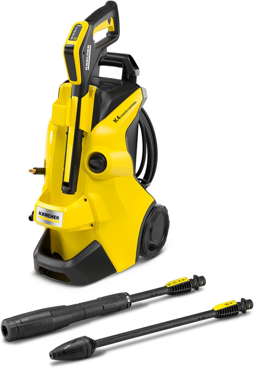 Kärcher K 4 Power Control Pressure Washer, Pressure: max 130 bar, Flow Rate: 420 l/h, Area Coverage: 30 m²/h, Water Filter, Weight: 11.5 kg, High-Pressure Hose and Gun, Dirt Blaster, Spray Lance