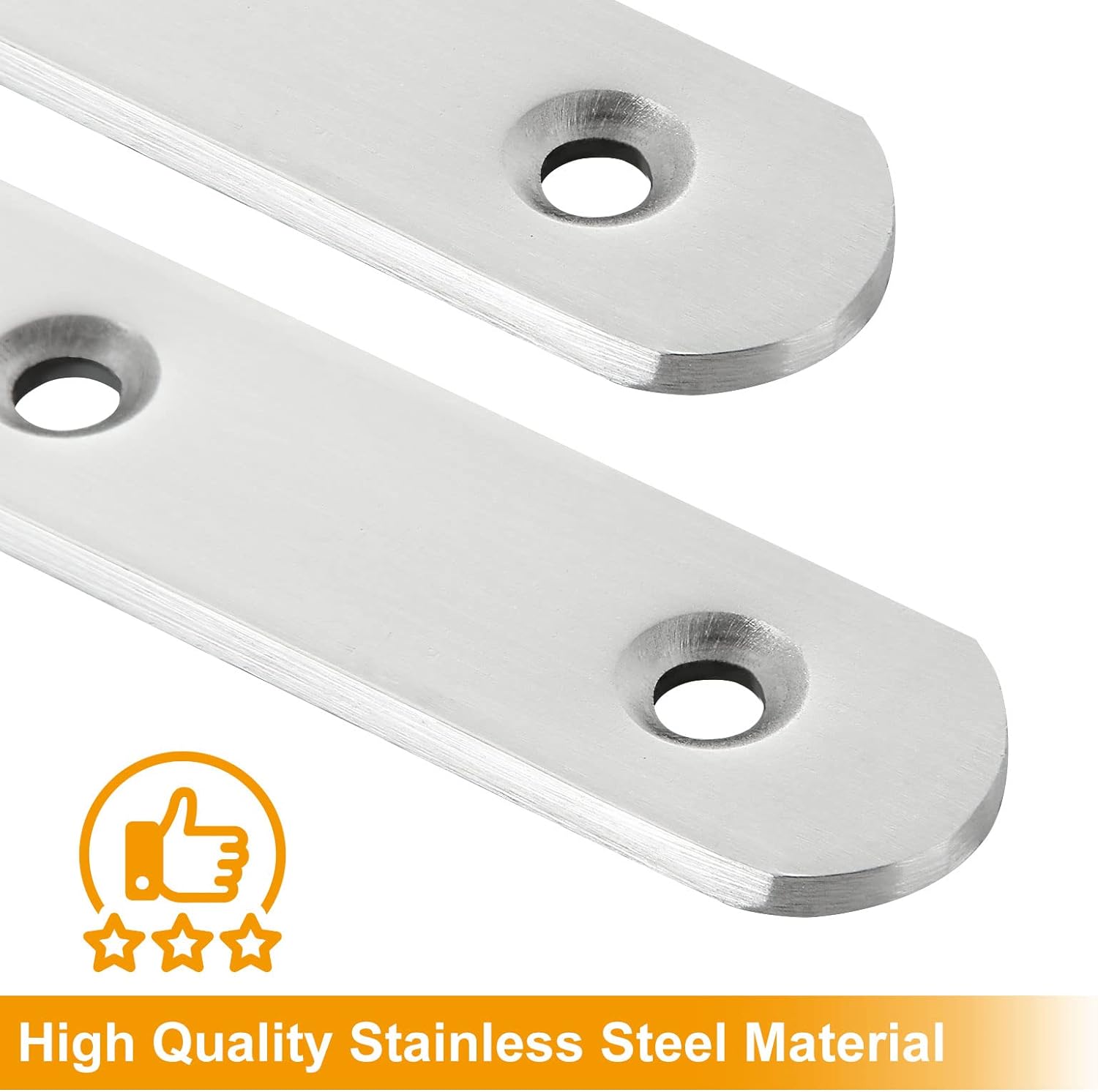 JMIATRY 12 Pcs Mending Plates, Metal Straight Brackets for Wood, 295mm Stainless Steel Sleeper Brackets with 120 Pcs Screws, Heavy Duty Flat Sleeper Fixings Metal Plate for Furniture Repair