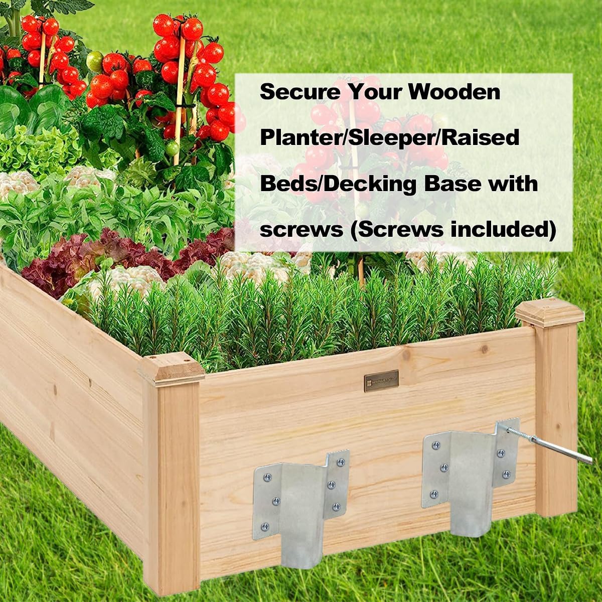 shsyue 10pk Railway Sleeper Brackets-Straight Edge Timber Railway Sleeper Stakes-Garden Edging Bracket Set for Raised Beds, Driveway or Path Edging, silver