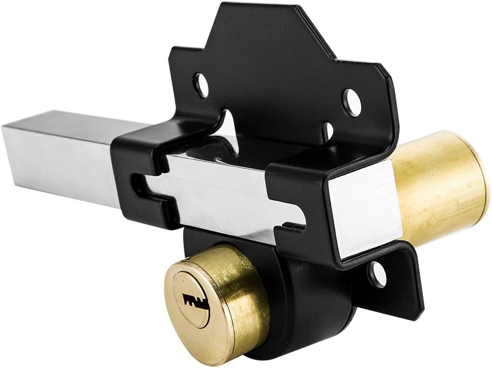 Concise Home 50mm Double Long Throw Gate Lock 5 Keys Garden Locking Both Sides