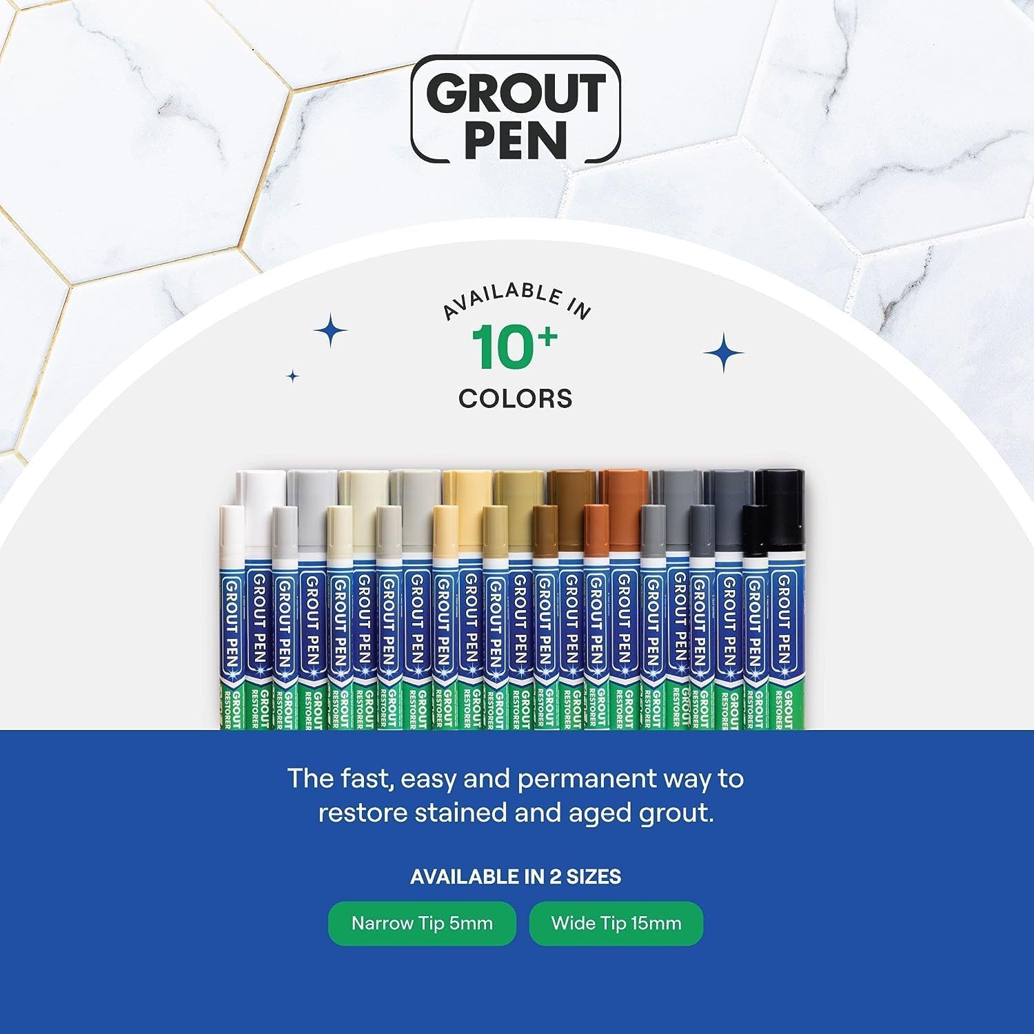 Grout Pen White Tile Paint Marker: Waterproof Grout Paint, Tile Grout Colorant and Sealer Pens - White, Narrow Grout Sealer for Shower Tile Grout Sealer for Floor Tile | 5mm Tip (7ml)