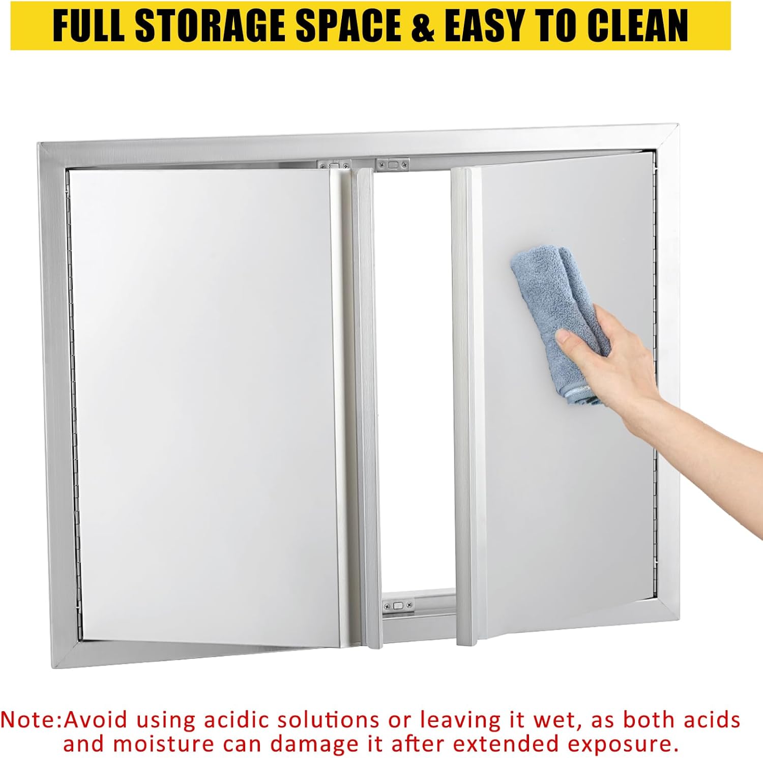 BBQ Access Door 28W X 19H Inch, Grill Door Double Door Brushed Stainless Steel with Recessed Handle, Outdoor Kitchen Doors for BBQ Island, Grill Station, Outside Cabinet BBQ Access Door 28W X 19H Inch, Grill Door Double Door Brushed Stainless Steel with Recessed Handle, Outdoor Kitchen Doors for BBQ Island, Grill Station, Outside Cabinet