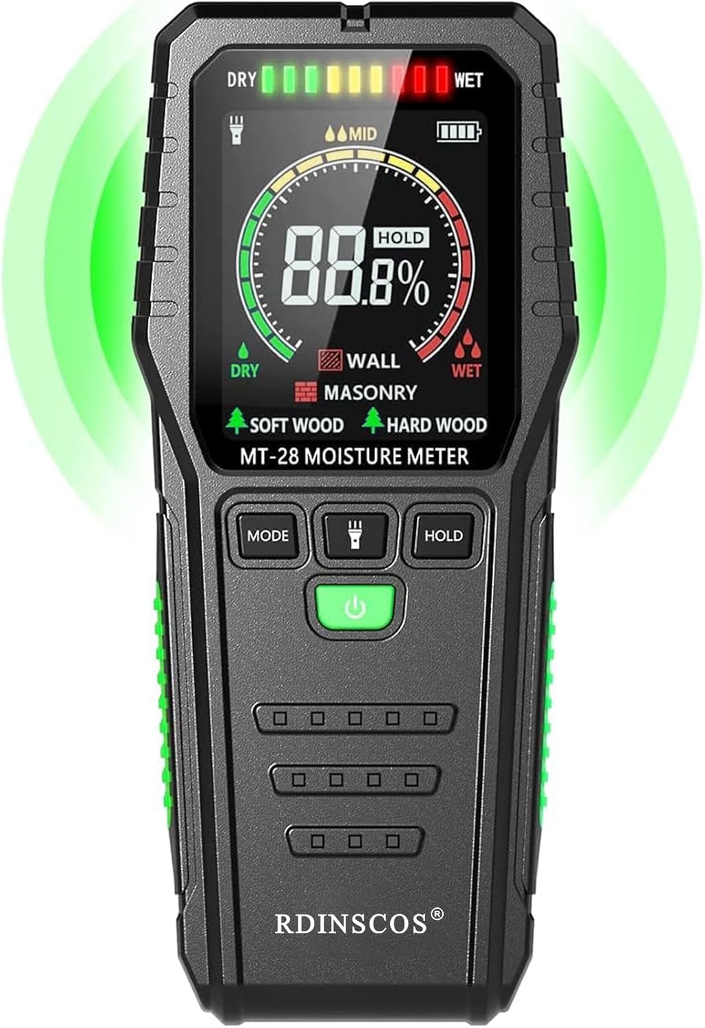 RDINSCOS Wood Moisture Meter Damp Meter for Firewood Wall Damp Tester (MT19B)