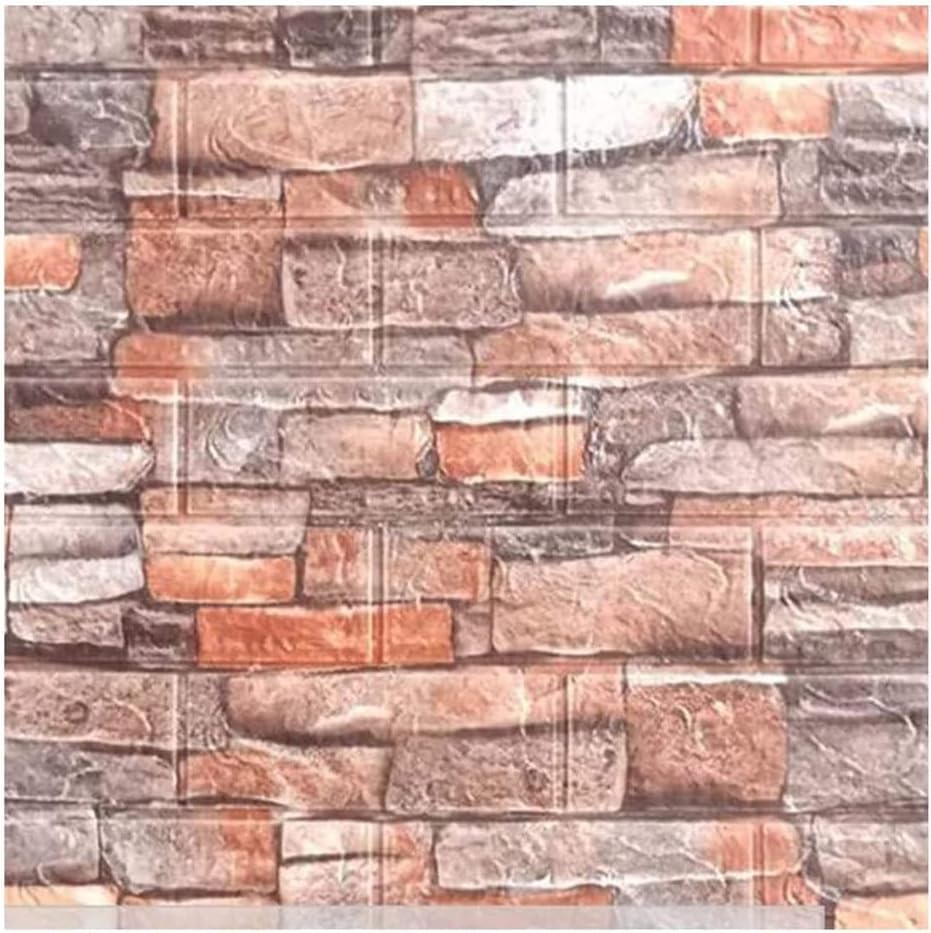 10Pcs 3D Wall Panels Self Adhesive Wallpaper, Brick Wall Cladding Stickers, DIY Waterproof Foam Panel Decoration Brick Slip Panels Wall Tiles for Living Room Kitchen Home, 38 x 35 cm (Retro Red) : Amazon.co.uk: DIY Tools