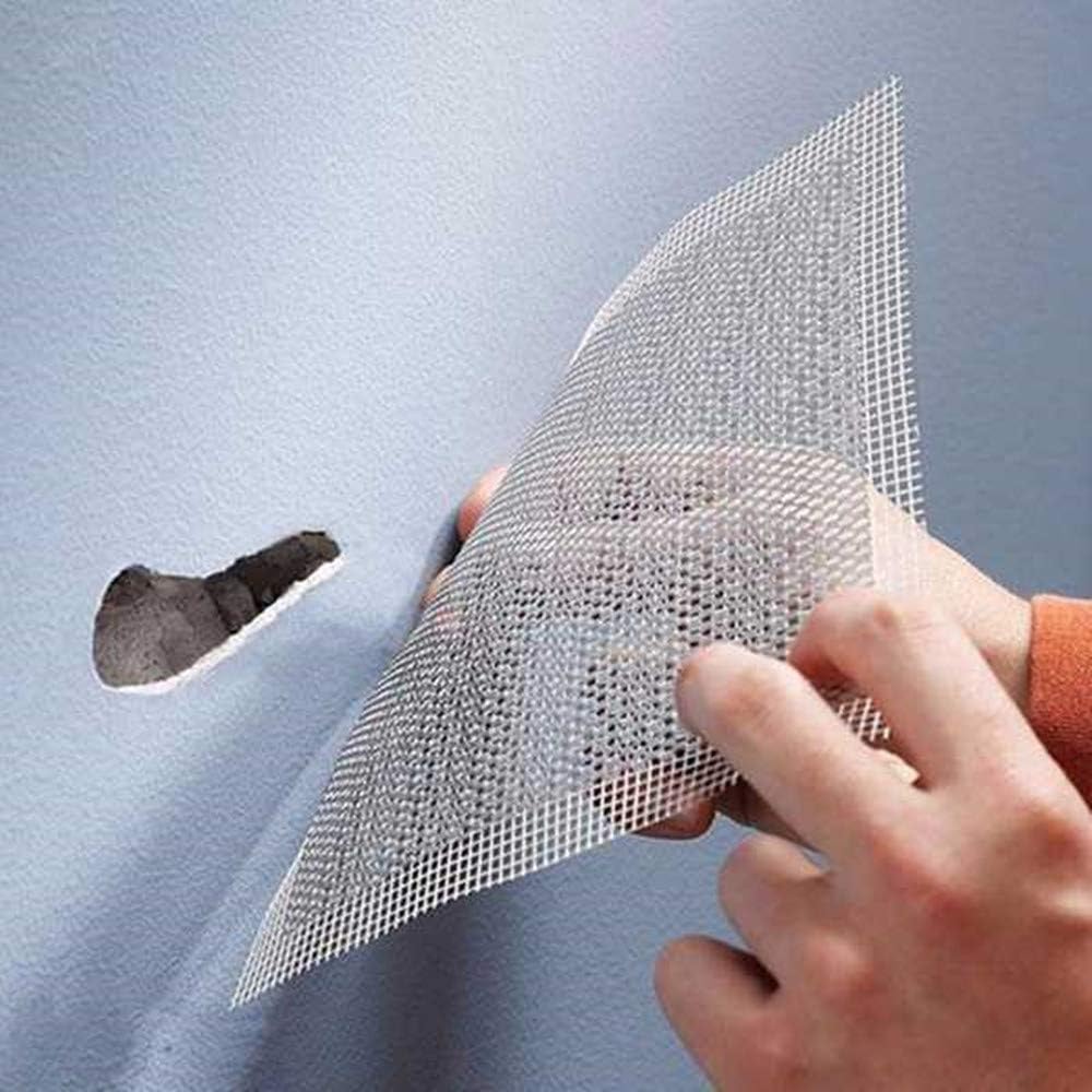 2PCS Plasterboard Repair Patch 8inch Self Adhesive Sticky Fibreglass Mesh Wall Repair Patch for Repair Holes in Damaged Wall Ceilings(20cm x 20cm)