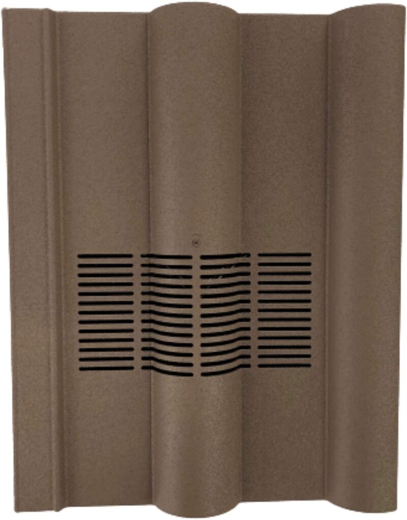 Beddoes Products Inline Double Roman Vent Tile for Roof Ventilation (Brown - Granular/Sanded)