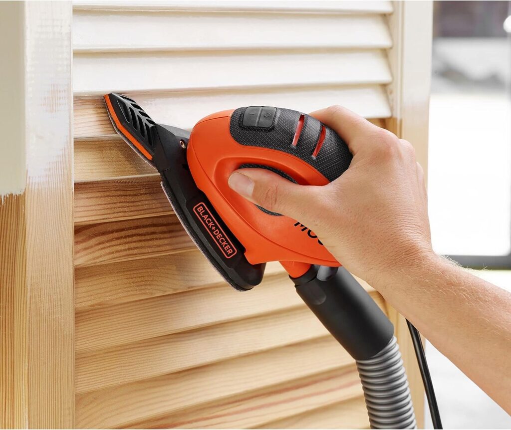 BLACK+DECKER 55 W Detail Mouse Electric Sander with 6 Sanding Sheets, BEW230-GB