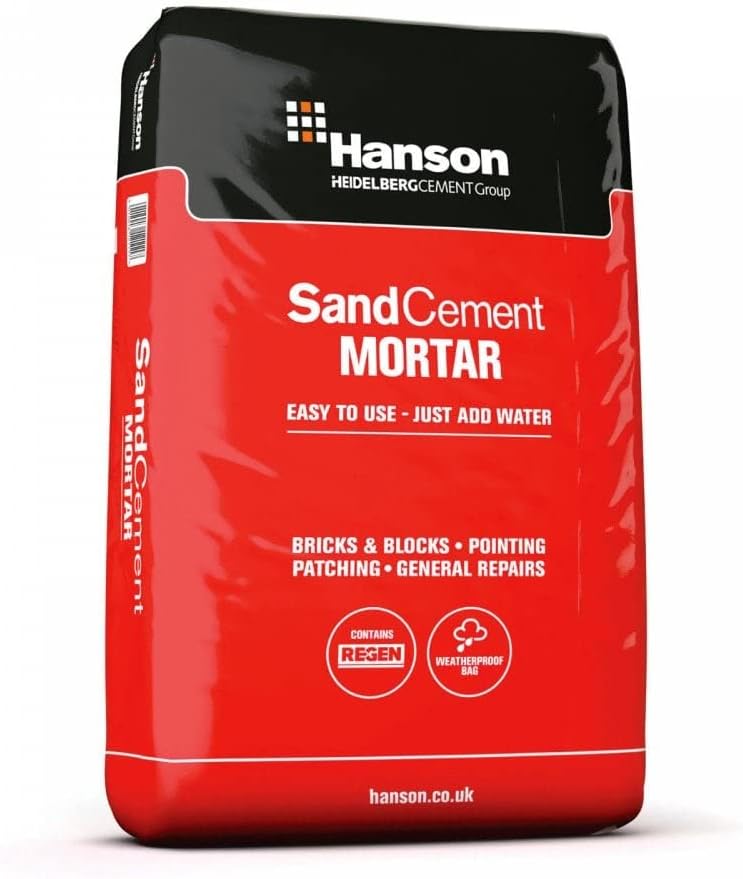 Builder Merchant Hanson Sand Cement Mortar Plasic Bag 20kg