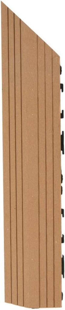 DEKCO Teak 1 Piece Composite Wood Plastic Decking Interlocking Straight Edge Tiles with Woodgrain Effect 30cm x 7cm