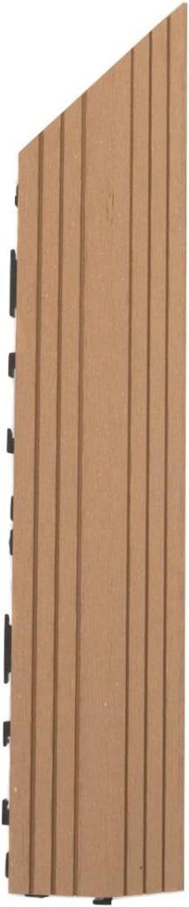 DEKCO Teak 1 Piece Composite Wood Plastic Decking Interlocking Straight Edge Tiles with Woodgrain Effect 30cm x 7cm