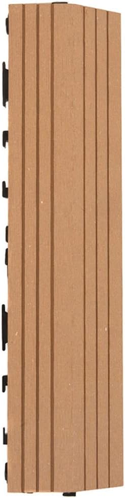 DEKCO Teak 1 Piece Composite Wood Plastic Decking Interlocking Straight Edge Tiles with Woodgrain Effect 30cm x 7cm