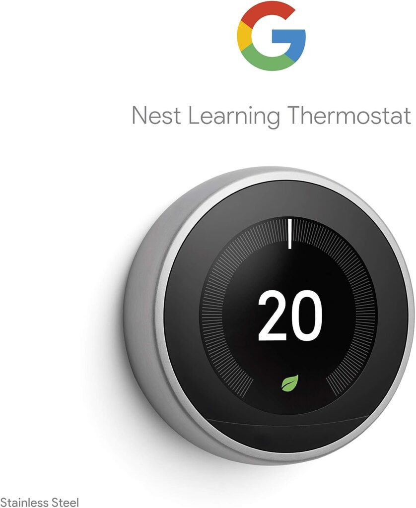 Google Nest Learning Thermostat 3rd Generation, Stainless Steel - Smart Thermostat - A Brighter Way To Save Energy