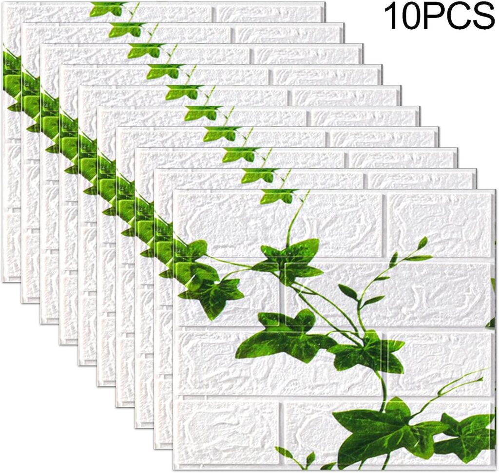 HIGHFLY 3D Self-adhesive Tile Stone Brick Wall 10 PCS Sticker Soft Foam Panels for Panel Decoration Brick Slip