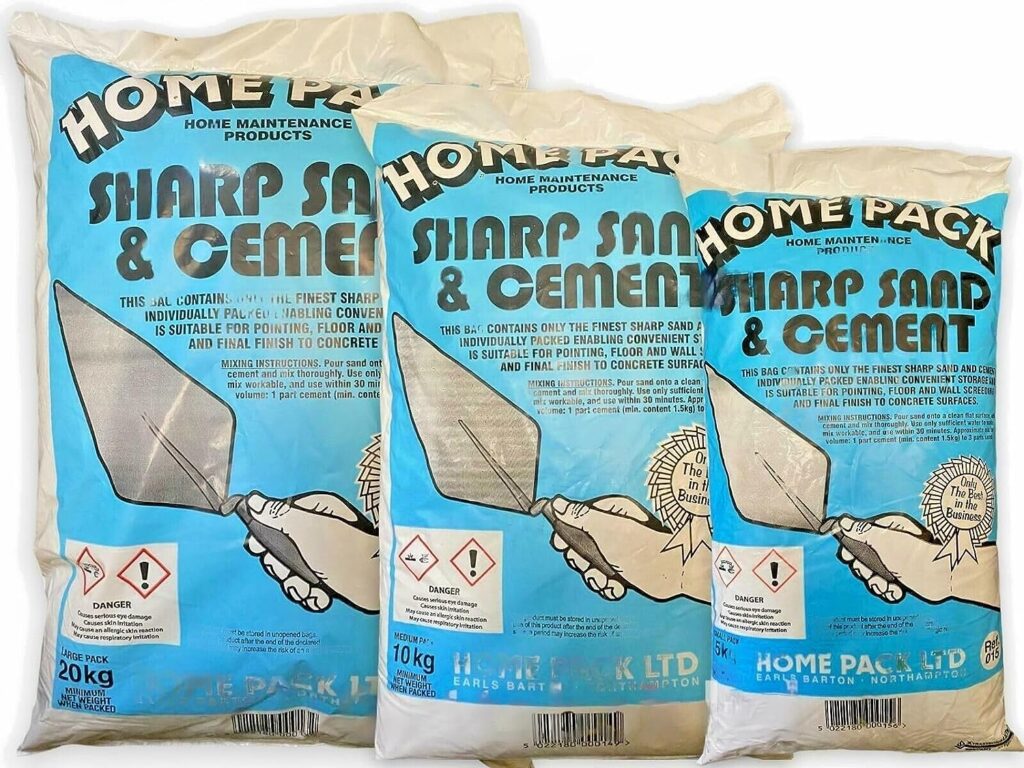 Home Pack Sharp Sand Cement Ready To Use Multi-Use Mixed Dry Mortar Ideal for Patching Rendering Brick Laying and General Repairs Suitable For Internal External (5)