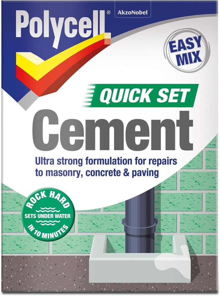 POLYCELL 20204 Polycell Quick Set Cement Polyfilla, 2 kg - Grey