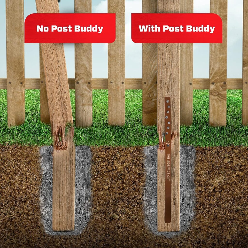 Post Buddy Pack of 2 Wood Fence Post Repair Stakes (to Fix 1 Broken Post)