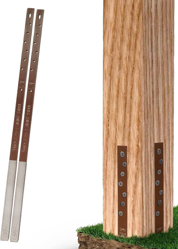 Post Buddy Pack of 2 Wood Fence Post Repair Stakes (to Fix 1 Broken Post)