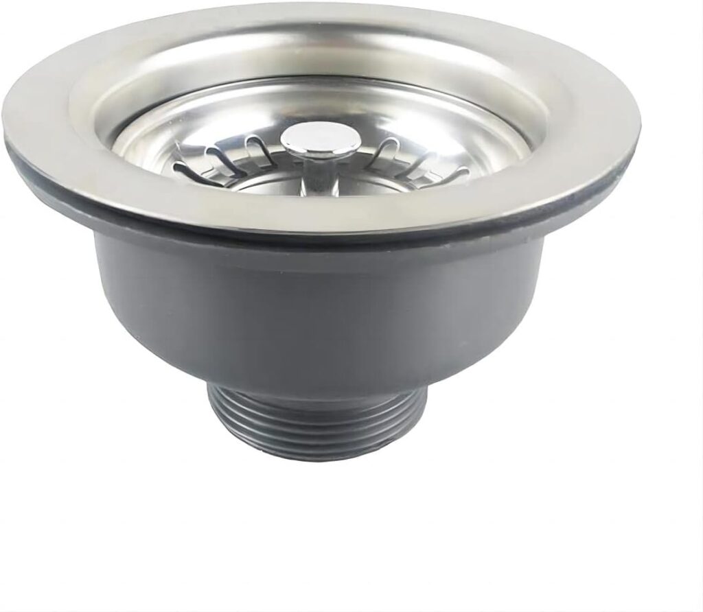 Qrity 110mm Sink Waste, Stainless Steel and PVC Kitchen Sink Basket Strainer Plug Waste Basket Sink Waste 1½