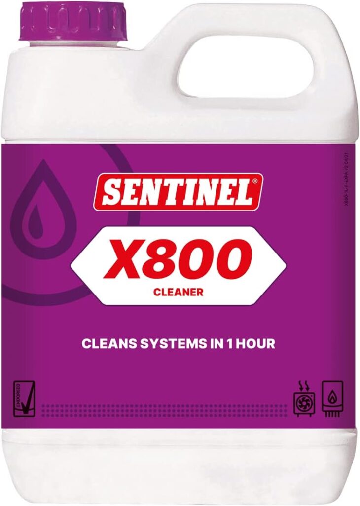 Sentinel - X800 Fast Acting Cleaner 1L, targeted central heating system cleaning inside an hour, restores system efficiency by targeting corrosion debris, ideal for hot and cold systems