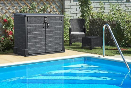 duramax cedargrain storeaway 850l plastic garden storage shed review