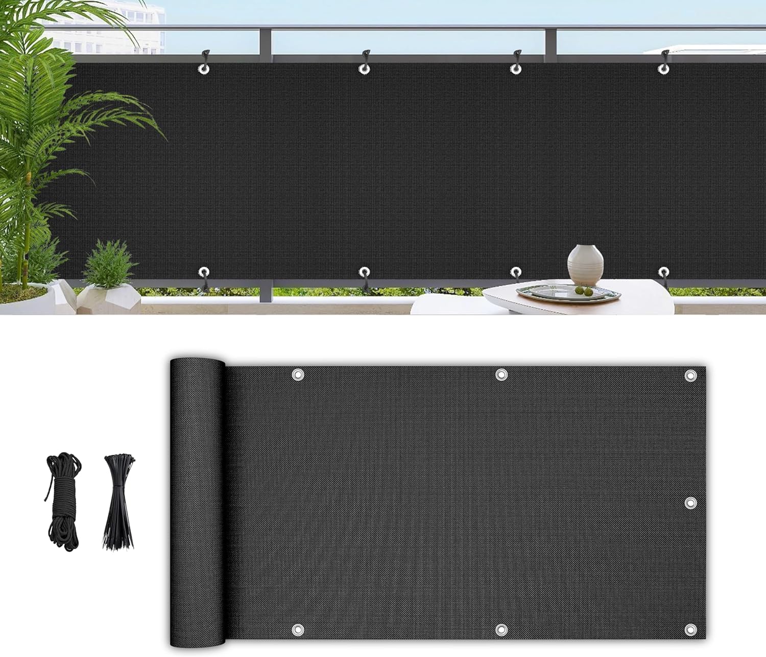 Home Essentials Balcony Privacy Screen/Protection Opaque Waterproof ...