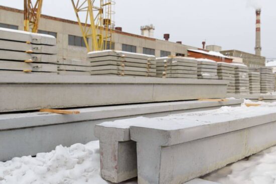 Lintels on Site covered in Snow | Building Material Reviews