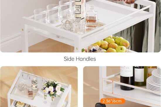 hitnet bar cart for the home home bar serving cart with wheels and storage shelves 3 tier rolling liquor beverage cart f 2