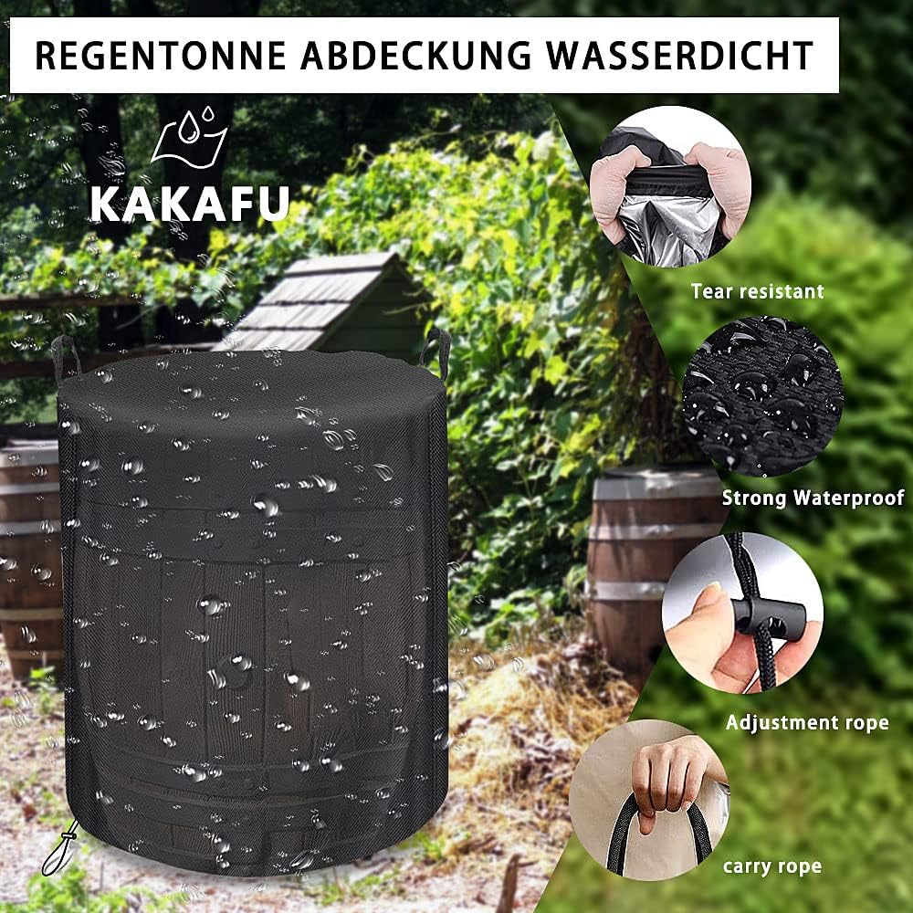 water butt cover waterproof 420d oxford full tarpaulin suitable for slim rain barrel wine barrel windproof winterproof w